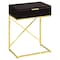 Monarch Specialties Accent Table - 24"H / Espresso / Gold Metal I 3476 - alternate 1